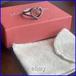 James Avery Retired Sterling Silver Heart Twist Rope 60 Years Ring Size 10