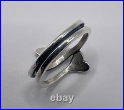 James Avery Retired Sterling Silver Hearts Embrace Ring/Size 8.5