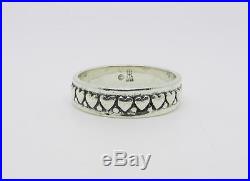 James Avery Retired Sterling Silver Hearts Eternal Band Ring Size 7.5 Lb-c1164