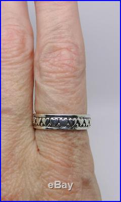 James Avery Retired Sterling Silver Hearts Eternal Band Ring Size 7.5 Lb-c1164