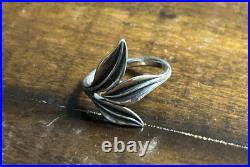 James Avery Retired Sterling Silver Leaf Ring Size 9 Spring Leaves