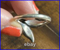 James Avery Retired Sterling Silver Leaf Ring Size 9 Spring Leaves