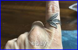 James Avery Retired Sterling Silver Leaf Ring Size 9 Spring Leaves