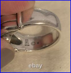 James Avery Retired Sterling Silver Onyx Scroll Ring- Size 4.75- Excellent Cond