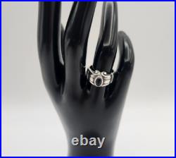 James Avery Retired Sterling Silver Onyx Scroll Ring Sz 6-6.5 Vintage Artisan