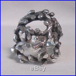 James Avery Retired Sterling Silver Openwork Branch Dome Ring Size 8.25
