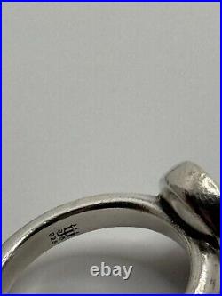 James Avery Retired Sterling Silver Peace Sign Ring Size 4.5