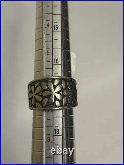 James Avery Retired Sterling Silver Spring Blossom Flower Wide Ring Size 6 1/2