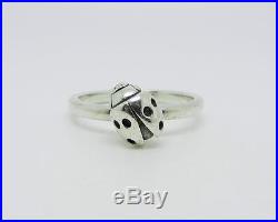 James Avery Retired Sterling Silver Stackable Ladybug Ring Size 9.5 Lb-c1438