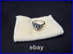 James Avery Retired Sterling Silver Triple Daisy Flower Bouquet Cluster Ring 5.5