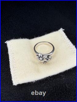 James Avery Retired Sterling Silver Triple Daisy Flower Bouquet Cluster Ring 5.5