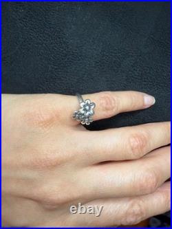 James Avery Retired Sterling Silver Triple Daisy Flower Bouquet Cluster Ring 5.5