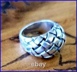 James Avery Retired Sterling Silver Woven Ring 10.5 Grams Size 8 fits 7.5