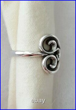 James Avery Retired Swirl Heart Ring Size 7.5 New Condition