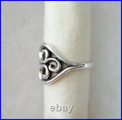 James Avery Retired Swirl Heart Ring Size 7.5 New Condition