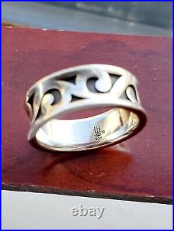 James Avery Retired Swirl Waves Band Ring with Original Box/Pouch