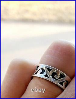 James Avery Retired Swirl Waves Band Ring with Original Box/Pouch