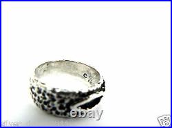 James Avery Retired Textured Ichthus Fish Band Ring in Sterling Silver