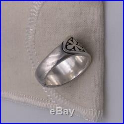 James Avery Retired Thick Sterling Silver Spring Blossom Flower Ring Size 9.75