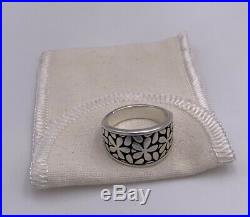James Avery Retired Thick Sterling Silver Spring Blossom Flower Ring Size 9.75