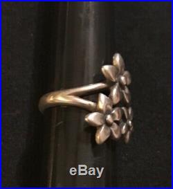 James Avery Retired Three Flower Bouquet Ring Sterling Size 7.25