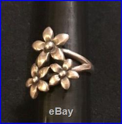 James Avery Retired Three Flower Bouquet Ring Sterling Size 7.25