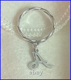 James Avery Retired Twisted Dangle Ring With Script Initial Charm
