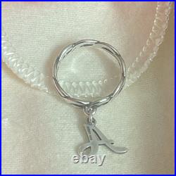 James Avery Retired Twisted Dangle Ring With Script Initial Charm