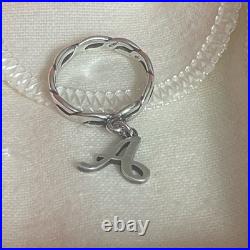 James Avery Retired Twisted Dangle Ring With Script Initial Charm