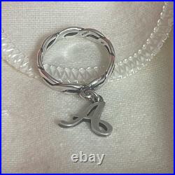James Avery Retired Twisted Dangle Ring With Script Initial Charm