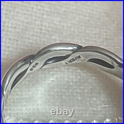 James Avery Retired Twisted Dangle Ring With Script Initial Charm