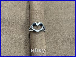 James Avery Retired Twisted Rope Heart Ring Size 7.5