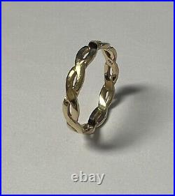 James Avery Retired Twisted Wire 14k Gold Wedding Band Size 8