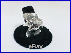 James Avery Retired Ultra Rare Sterling Silver Elephant Head Ring Sz 8.5, cleaned