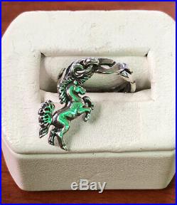 James Avery Retired Unicorn Dangle Charm Ring Twisted Wire 925 Sterling