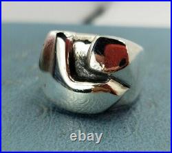 James Avery Retired Vintage Abstract Pac Man Ring Sz10 heavy Duty make
