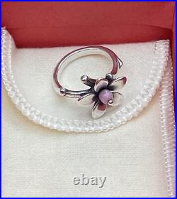 James Avery Retired Vintage Spring Blossom Ring With Pink Bead /Size-6 James Avery Retired Vintage Spring Blossom Ring With Pink Bead /Size-6
