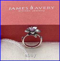 James Avery Retired Vintage Spring Blossom Ring With Pink Bead /Size-6 James Avery Retired Vintage Spring Blossom Ring With Pink Bead /Size-6