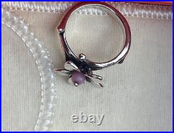 James Avery Retired Vintage Spring Blossom Ring With Pink Bead /Size-6 James Avery Retired Vintage Spring Blossom Ring With Pink Bead /Size-6