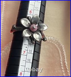 James Avery Retired Vintage Spring Blossom Ring With Pink Bead /Size-6 James Avery Retired Vintage Spring Blossom Ring With Pink Bead /Size-6