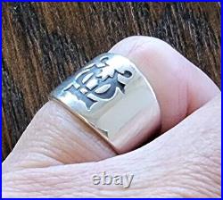 James Avery Retired WIDE Alpha and Omega Ring SMALL Size 4.5 NEAT Piece