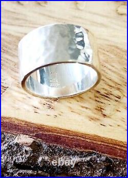 James Avery Retired WIDE Hammered Band Ring Size 6 Fits as a 5 Due to Width