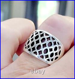 James Avery Retired WIDE Oval Cut Out Ring NEAT Piece! Size 7.5