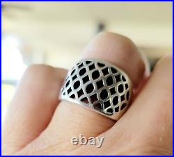 James Avery Retired WIDE Oval Cut Out Ring NEAT Piece! Size 7.5