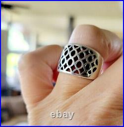 James Avery Retired WIDE Oval Cut Out Ring NEAT Piece! Size 7.5