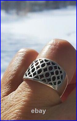 James Avery Retired WIDE Oval Cut Out Ring NEAT Piece! Size 7.5