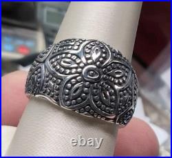 James Avery Retired Wide Beaded Floral Ring Size 9.5 Rare