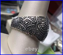 James Avery Retired Wide Beaded Floral Ring Size 9.5 Rare