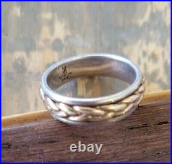 James Avery Retired Woven 14 Kt Gold and Sterling Silver Band Ring UNISEX 9