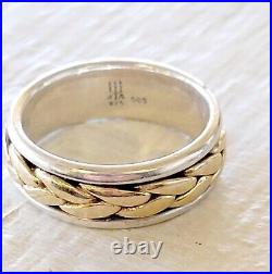 James Avery Retired Woven 14 Kt Gold and Sterling Silver Ring SIZE 5.5